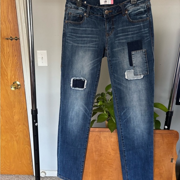 Sale CAbi Blue Boyfriend Jeans with Distressed Details - Picture 3 of 12